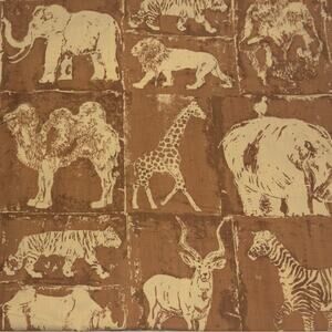 MARTEX Vintage 70s 80s  Bakuba Animals by Bedford Stuyvesant Twin Sheet Set